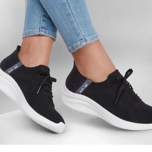 Skechers Women's Black and White Sneakers